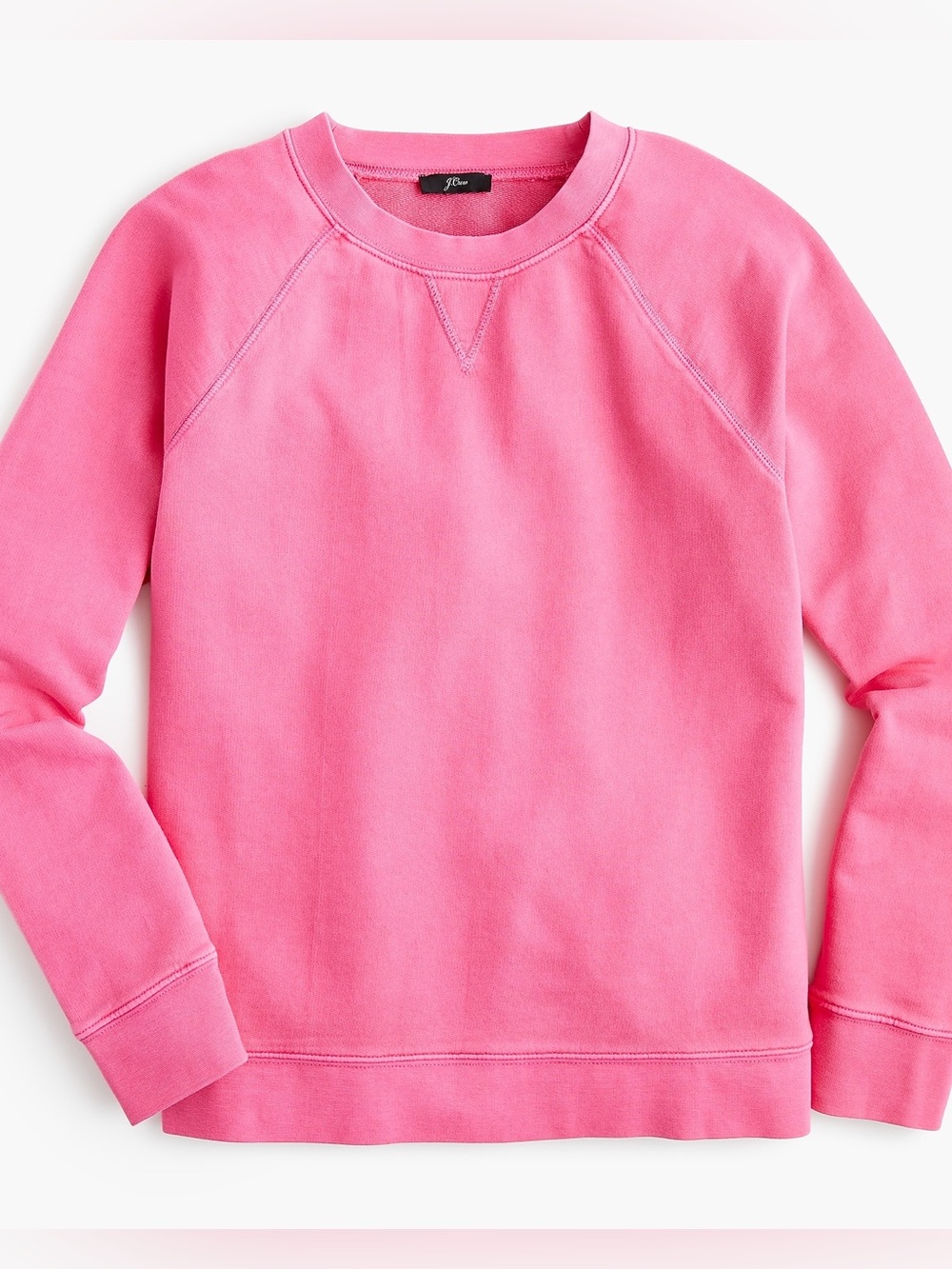 J.Crew Garment-Dyed Crewneck Sweatshirt Pink XS Relaxed Fit 100% Cotton - Picture 2 of 7